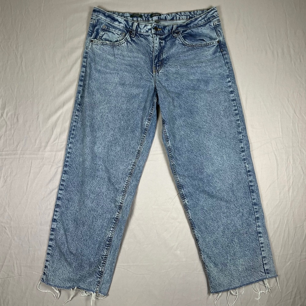 Wild Fable Mid-Rise 90s Relaxed Straight Jeans Light Acid Wash Blue Size 14